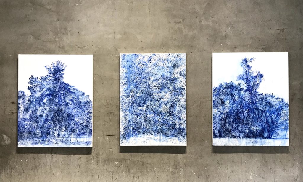 絵画　　（全部で4枚 まとめて） 関智生展 青花 実存南画再び masayoshi suzuki gallery（愛知県岡崎市
