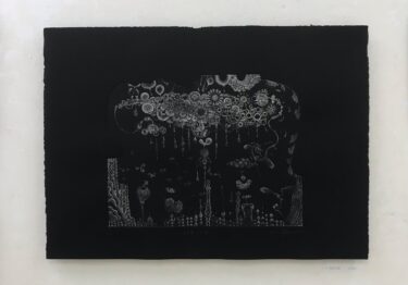 銅版画　森雅代　エディション1/60 永井雅人銅版画作品 「花ざかりのように」大型モノクローム作品