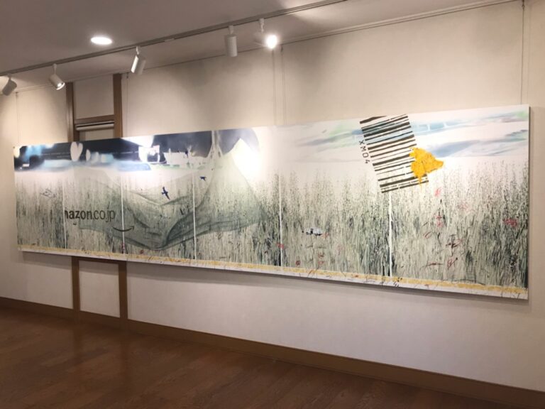 日展 監事 山崎啓次作昭和12年生 師佐藤太清 数々の賞を受賞 平成30年